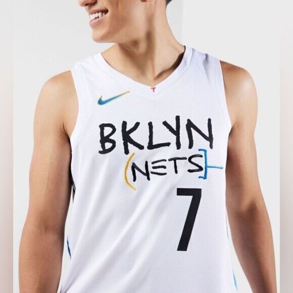 NWT NIKE NBA City Edition Brooklyn Nets Basketball Jersey Kevin Durant #7 Size L - Picture 1 of 11